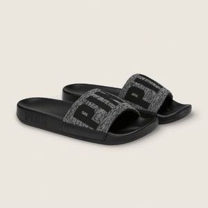 Victoria's Secret Pink Sandals Slides Seamless Heathered Gray NWT Size S (5/6)